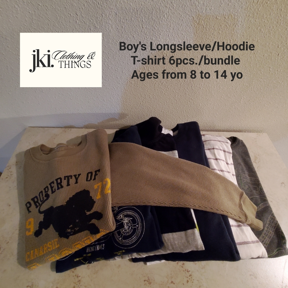 Boys Long sleeve/Hoodie T-shirt 6pcs./Bundle